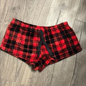 Red and Black Plaid Shorts